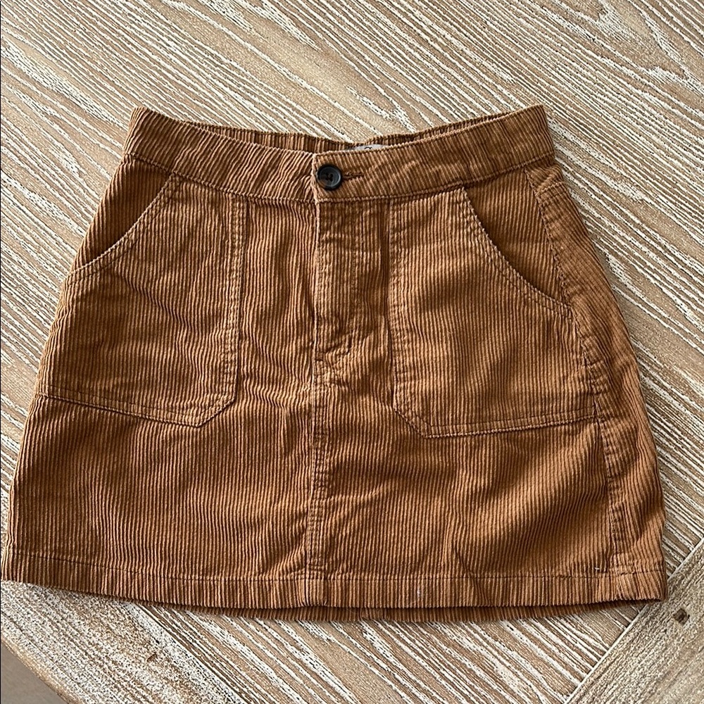 Brown Corduroy Mini Skirt